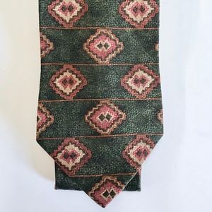 Loosen Up Superba Tie Green Burgundy Italian Silk